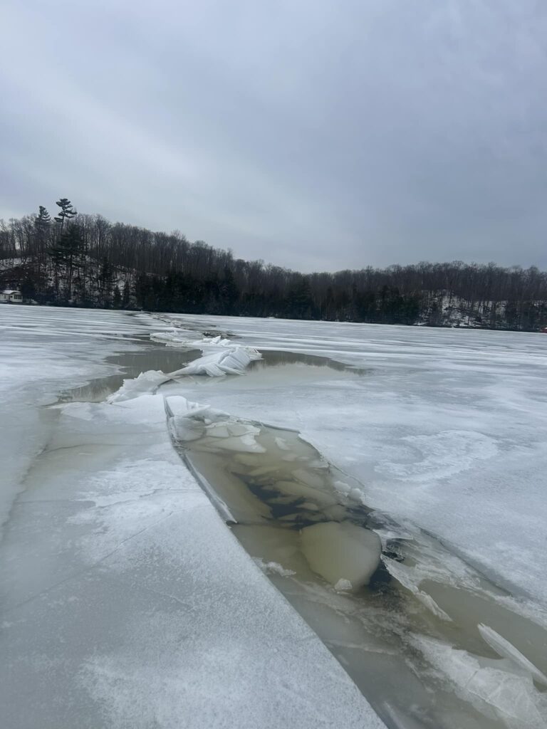 Limerick Lake residents concerned over sudden appearance of giant crack in ice