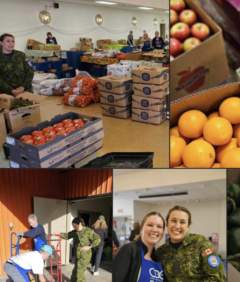 Food boxes packed for Bancroft, Limerick with help from 8wings Air Force from CFB Trenton 