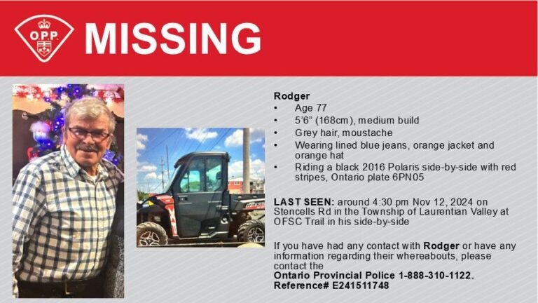 UPDATE” 77 year old last seen north of Killaloe FOUND 