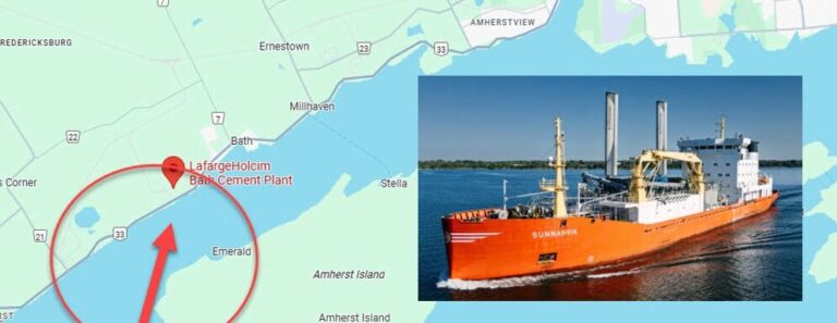 Warning issued to those with ice fishing huts near Bath, ahead of cement ships passage 