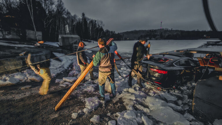 ‘Definitely a challenge’: Local rescue service retrieves stolen Audi from Baptiste Lake 