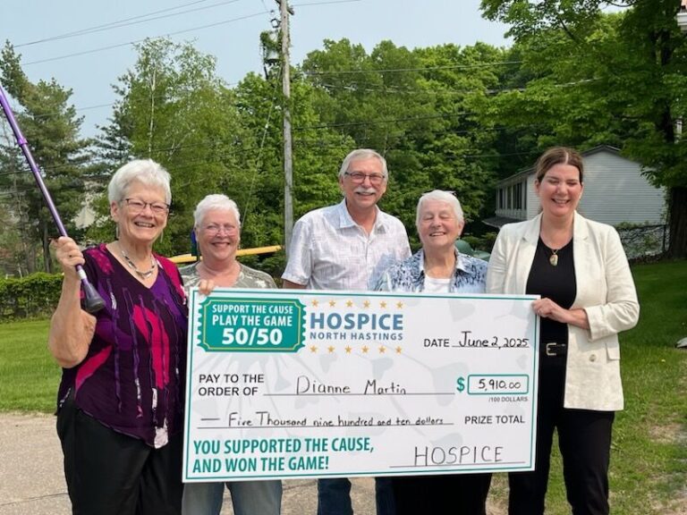 A big win as Hospice North Hastings raises nearly $6K in first ever 50/50 draw